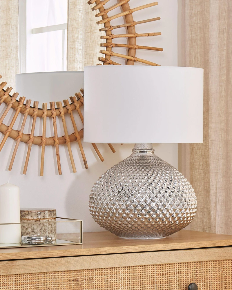 Beliani Stalinis šviestuvas MADON stiklinis sidabrinis