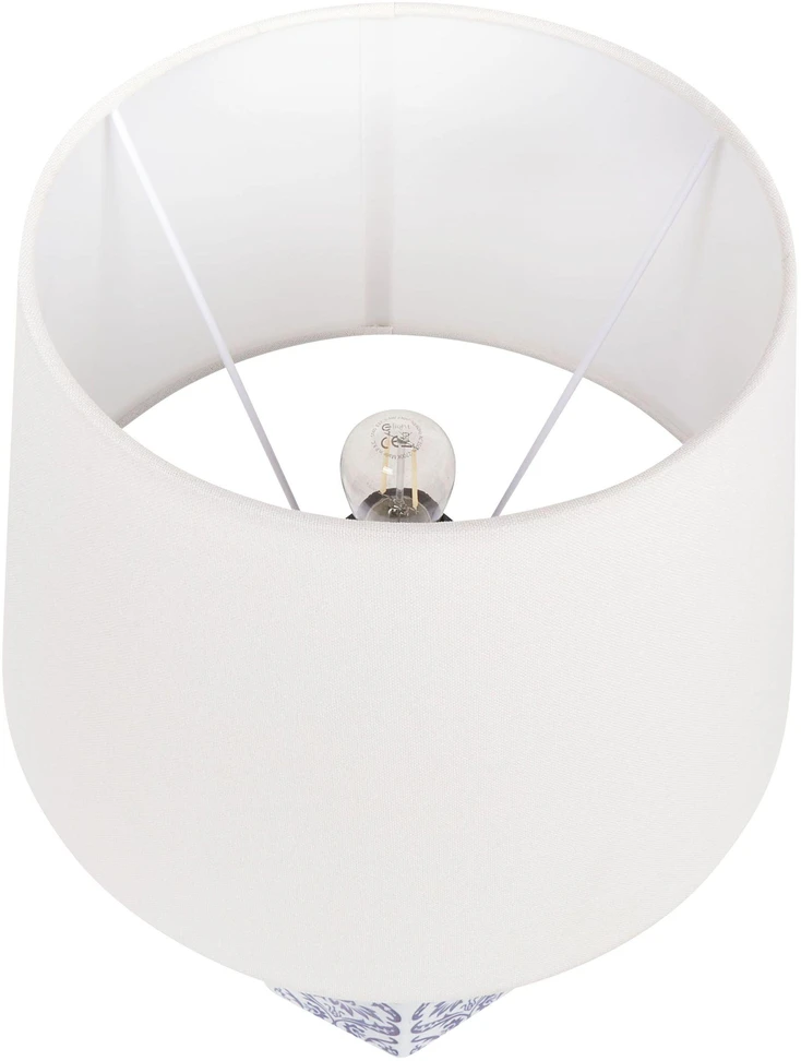 Beliani Stalinis šviestuvas MARCELIN, porcelianinis, baltas/mėlynas