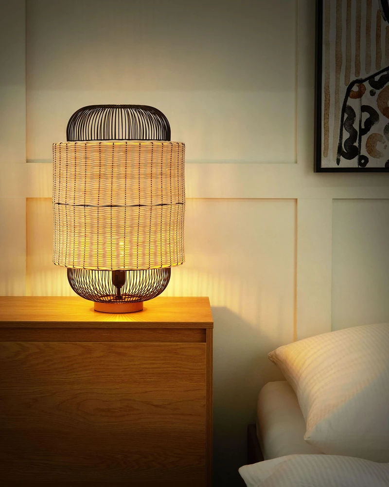 Beliani Stalinis šviestuvas TANGANYIKA Rattan Natural