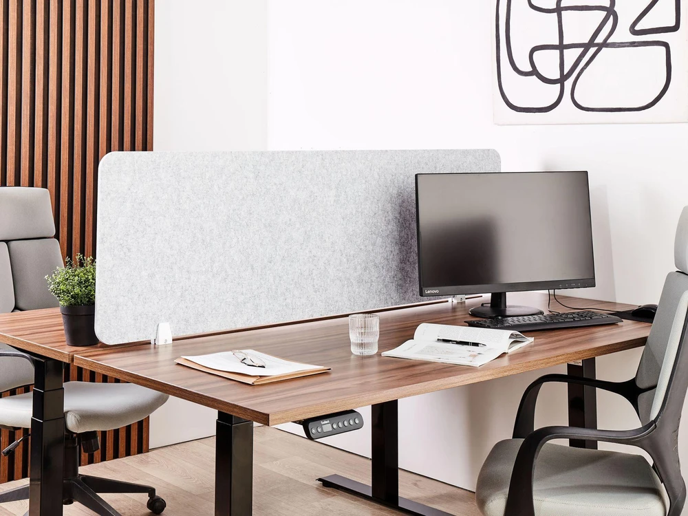 Beliani Stalo pertvara SPLIT 160 x 50 cm pilka