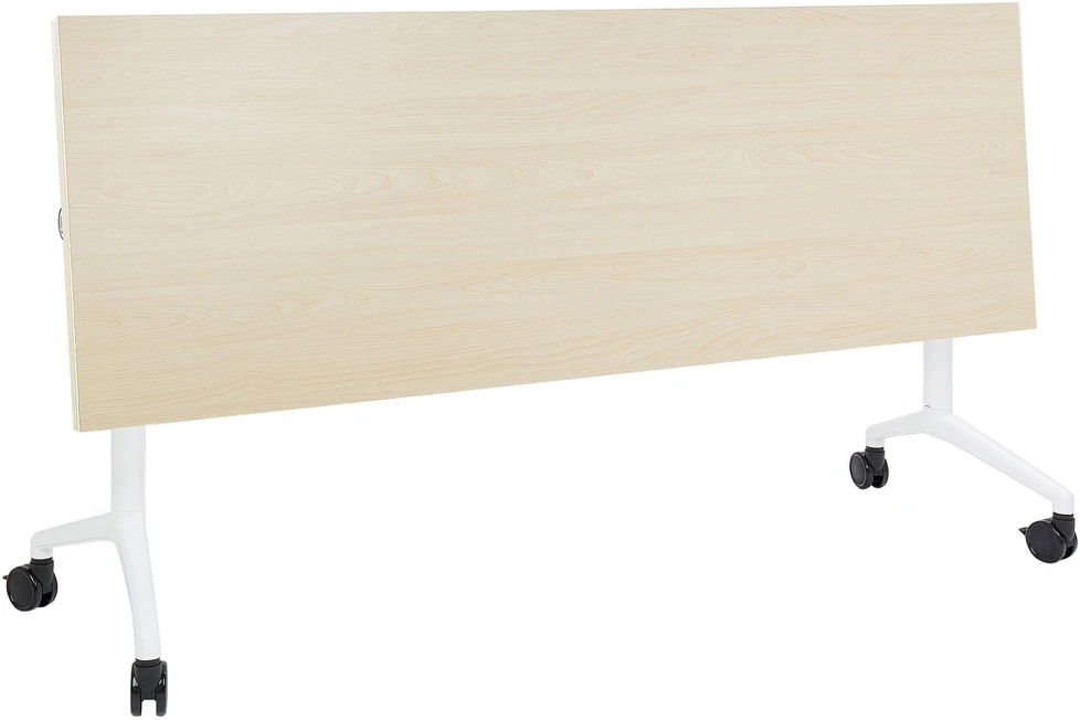 Beliani Sudedamas rašomasis stalas CAVI, šviesiai rudas, 180 cm x 60 cm, su ratukais