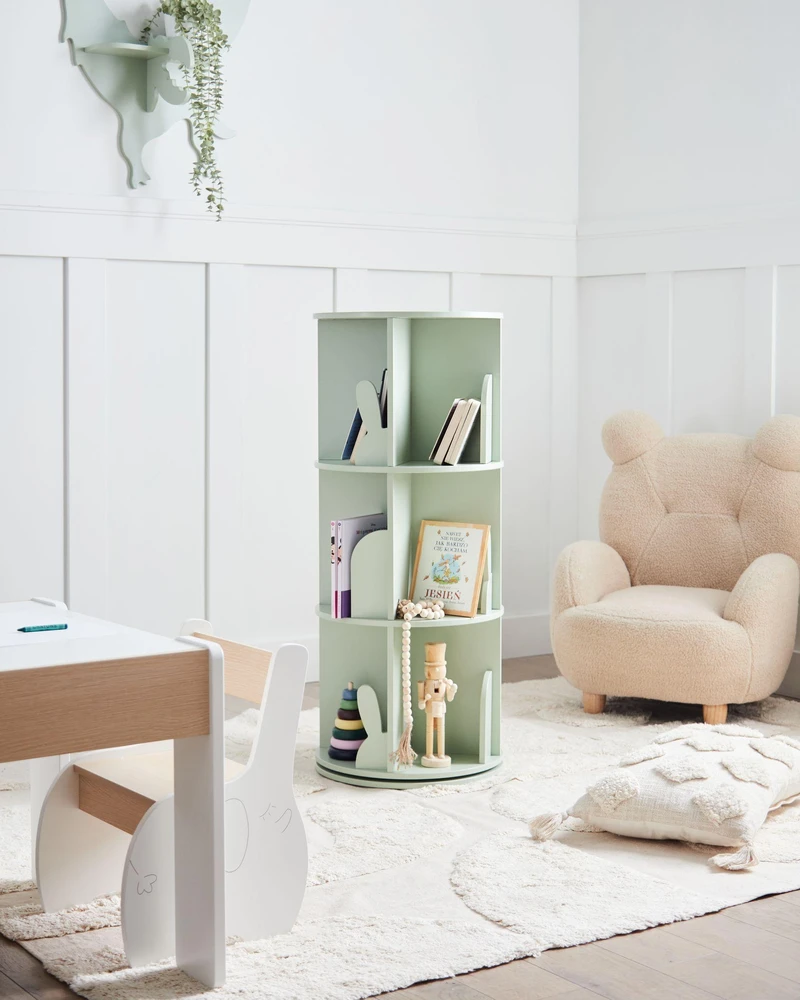 Beliani Sukamoji knygų lentyna CANEY 94 cm šviesiai žalia