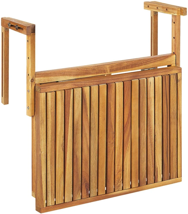 Beliani Sulankstomas balkono staliukas UDINE, 70 × 69 cm, akacijos mediena, rudas