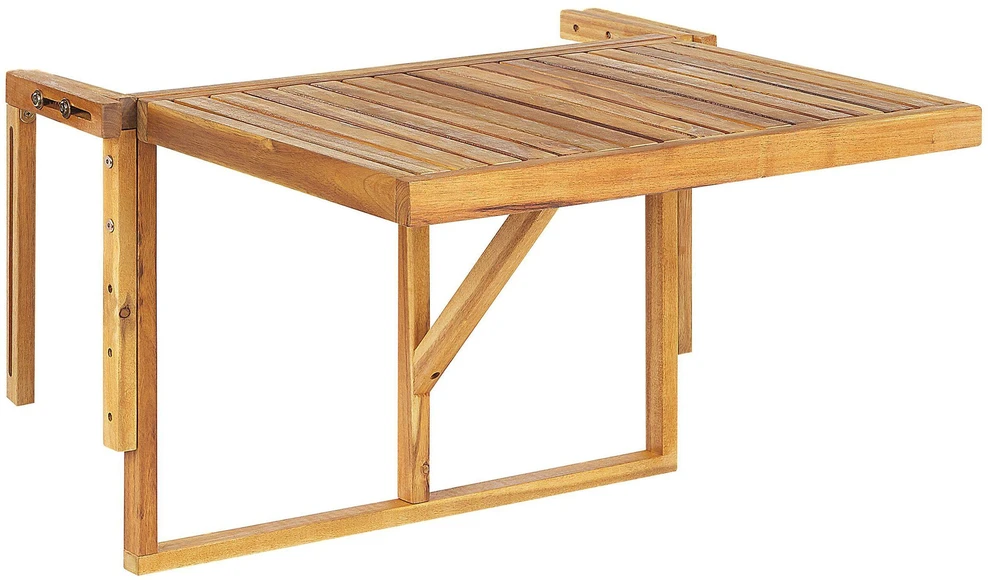 Beliani Sulankstomas balkono staliukas UDINE, 70 × 69 cm, akacijos mediena, rudas