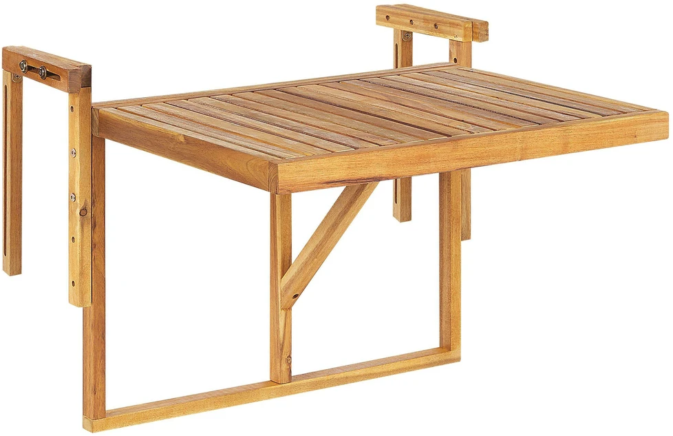 Beliani Sulankstomas balkono staliukas UDINE, 70 × 69 cm, akacijos mediena, rudas