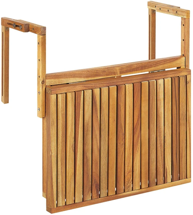 Beliani Sulankstomas balkono staliukas UDINE, 70 × 69 cm, akacijos mediena, rudas