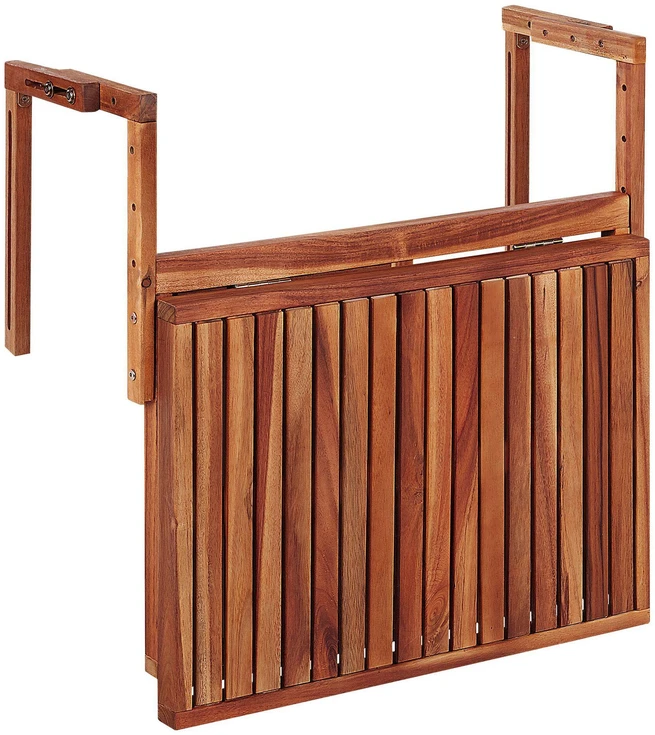 Beliani Sulankstomas balkono staliukas UDINE, 70 × 69 cm, akacijos mediena, rudas