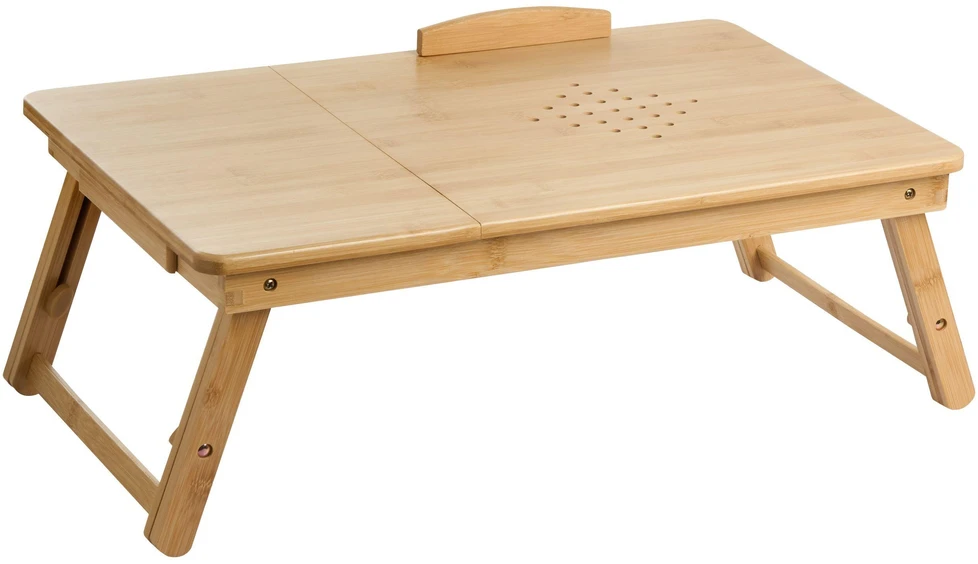 Beliani Sulankstomas nešiojamojo kompiuterio stalelis ORGE Šviesiai rudas 57 cm 35 cm