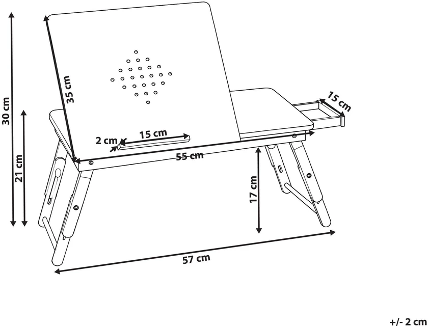 Beliani Sulankstomas nešiojamojo kompiuterio stalelis ORGE Šviesiai rudas 57 cm 35 cm