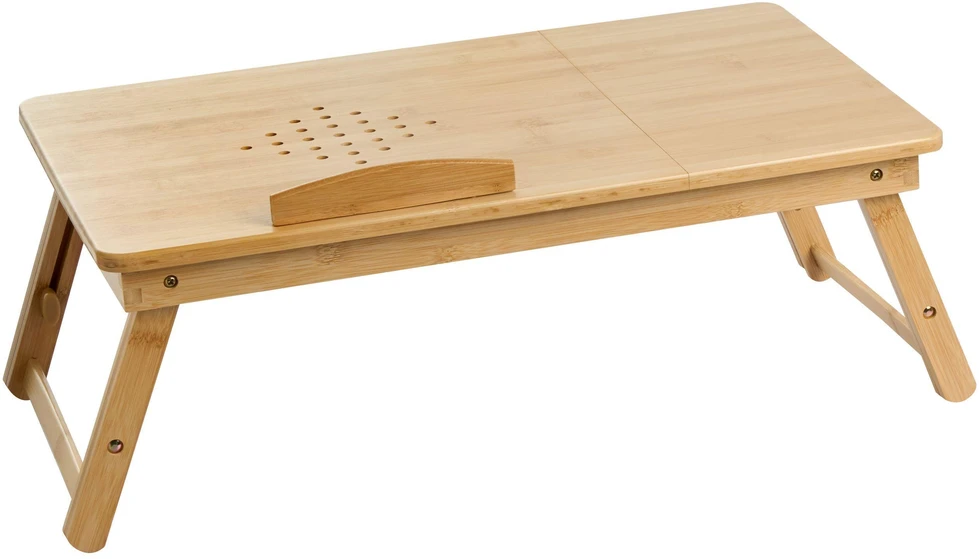 Beliani Sulankstomas nešiojamojo kompiuterio stalelis ORGE Šviesiai rudas 57 cm 35 cm