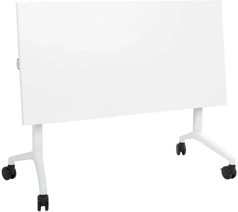 Beliani Sulankstomas rašomasis stalas CAVI, baltas, 120 cm x 60 cm, su ratukais