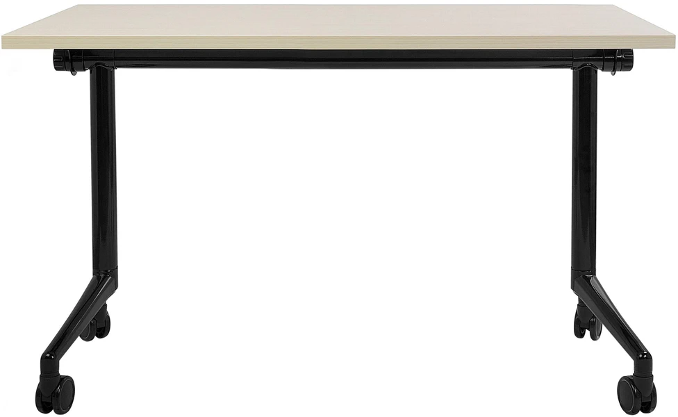 Beliani Sulankstomas rašomasis stalas CAVI, šviesiai rudas, 120 cm x 60 cm, su ratukais