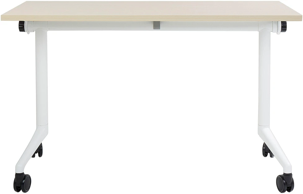 Beliani Sulankstomas rašomasis stalas CAVI, šviesiai rudas, 120x60 cm, su ratukais