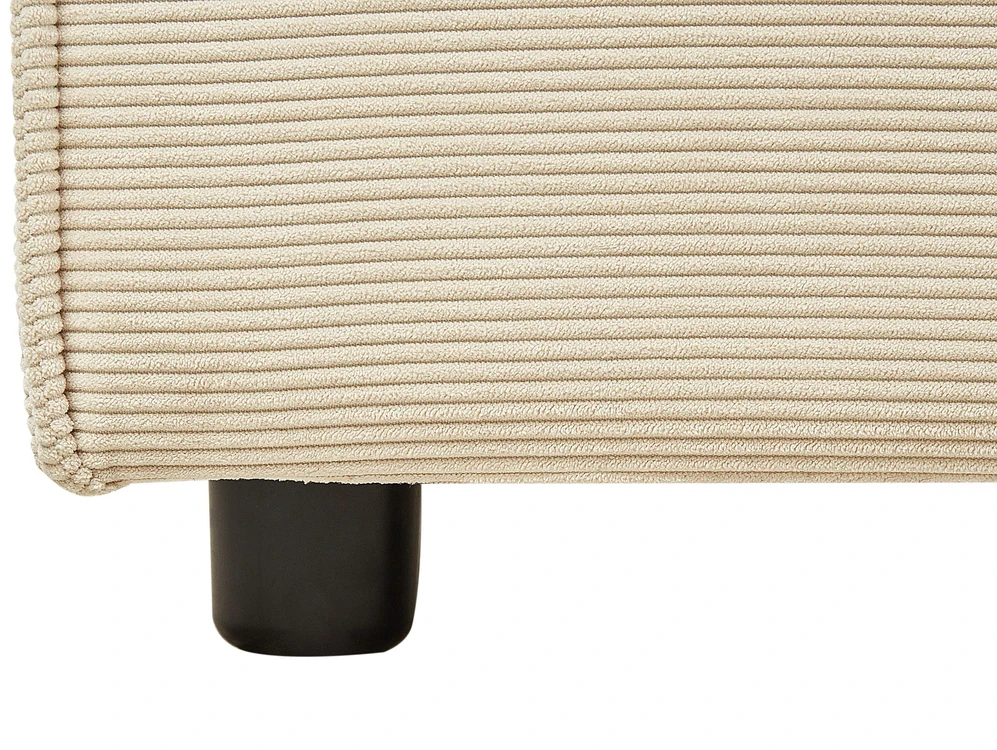 Beliani Švelni corduroy lova LINARDS 180 x 200 cm smėlio spalvos