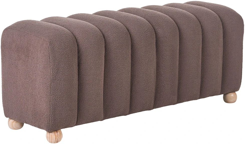 Beliani Tapetuotas suoliukas IDYLLWILD Boucle rudas