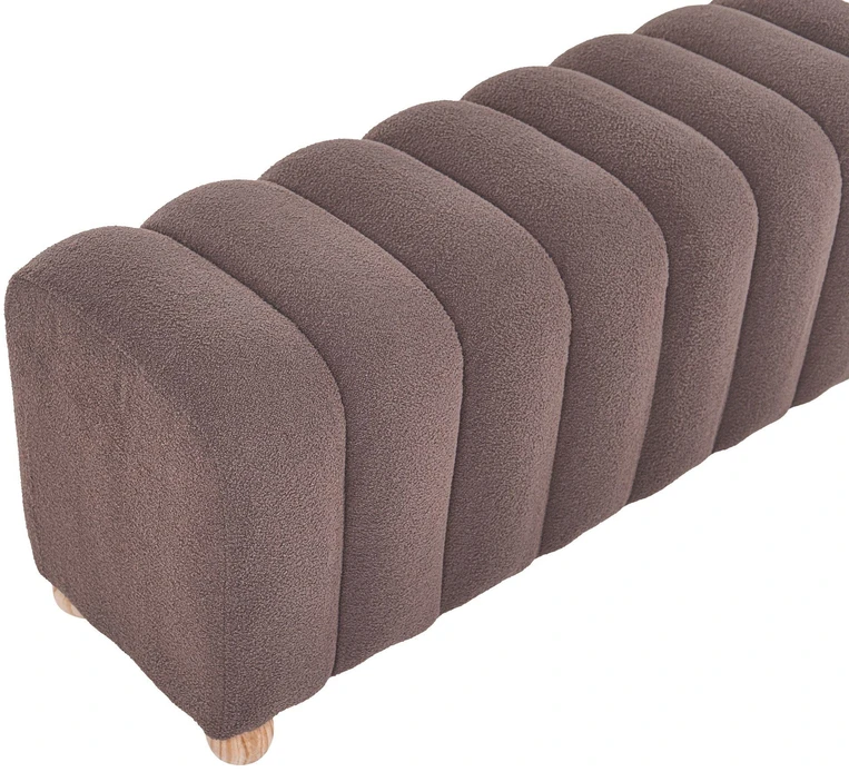 Beliani Tapetuotas suoliukas IDYLLWILD Boucle rudas