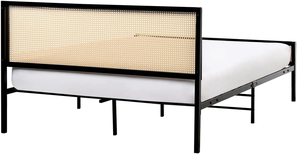 Beliani Technorattano lova AVANTON 140 x 200 cm juoda