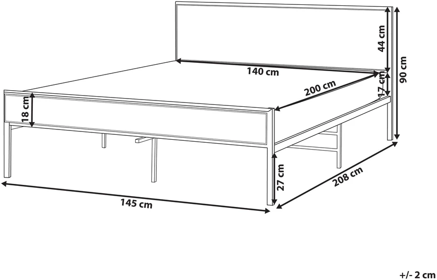 Beliani Technorattano lova AVANTON 140 x 200 cm juoda