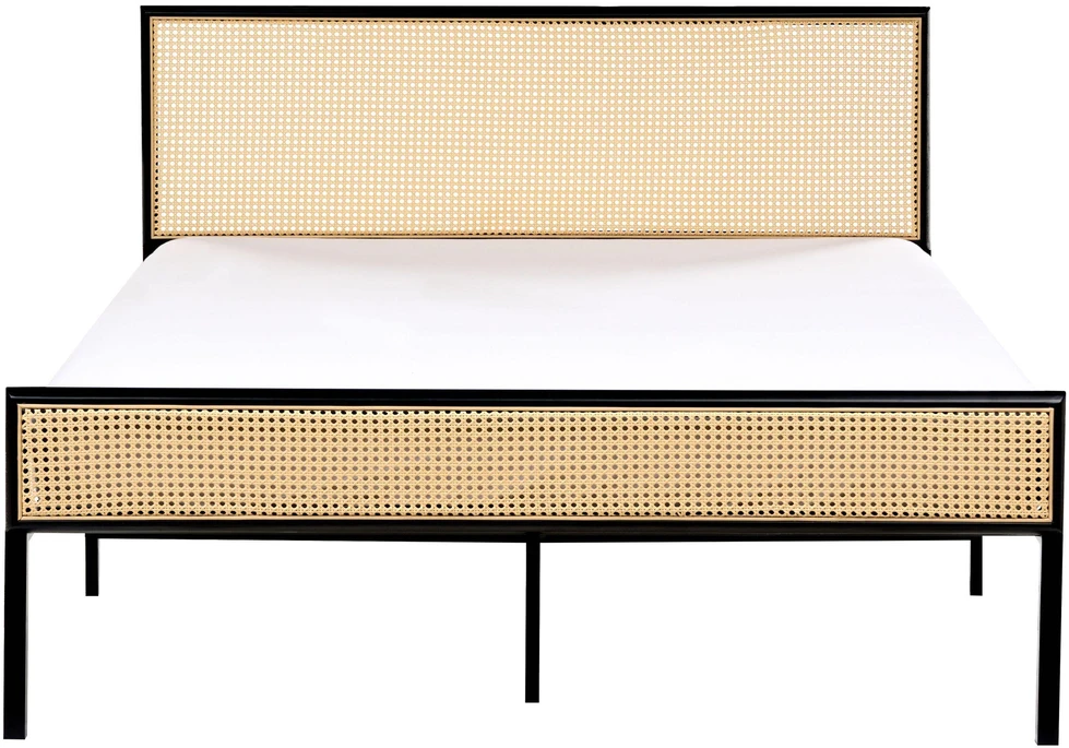 Beliani Technorattano lova AVANTON 140 x 200 cm juoda