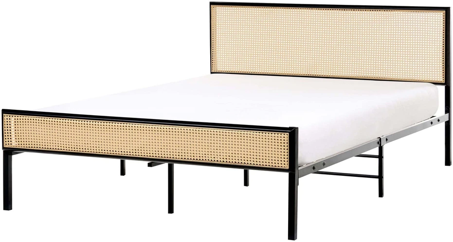 Beliani Technorattano lova AVANTON 140 x 200 cm juoda