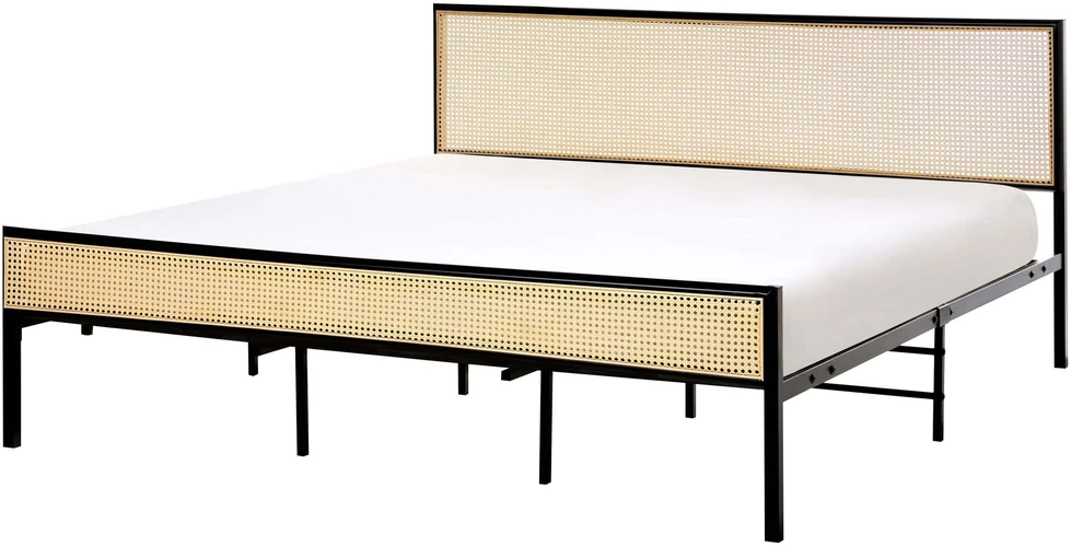 Beliani Technorattano lova AVANTON 180 x 200 cm juoda