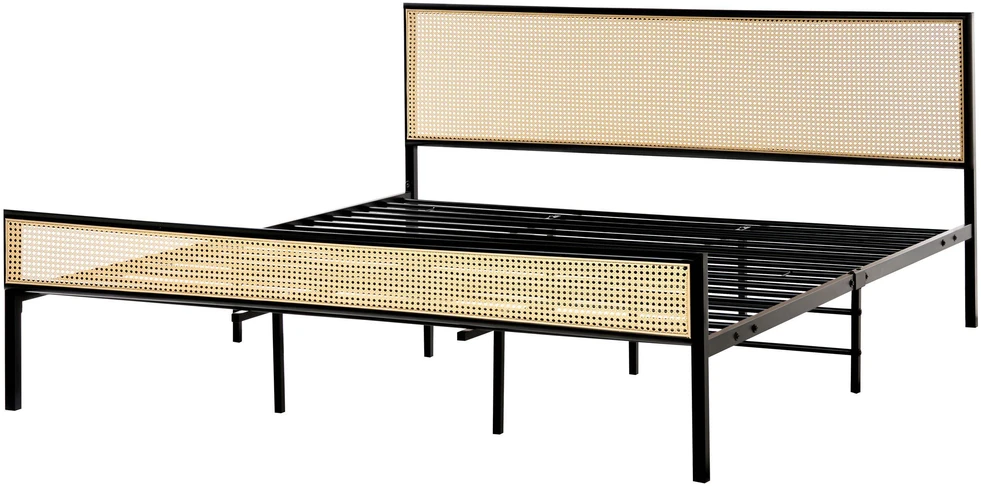 Beliani Technorattano lova AVANTON 180 x 200 cm juoda