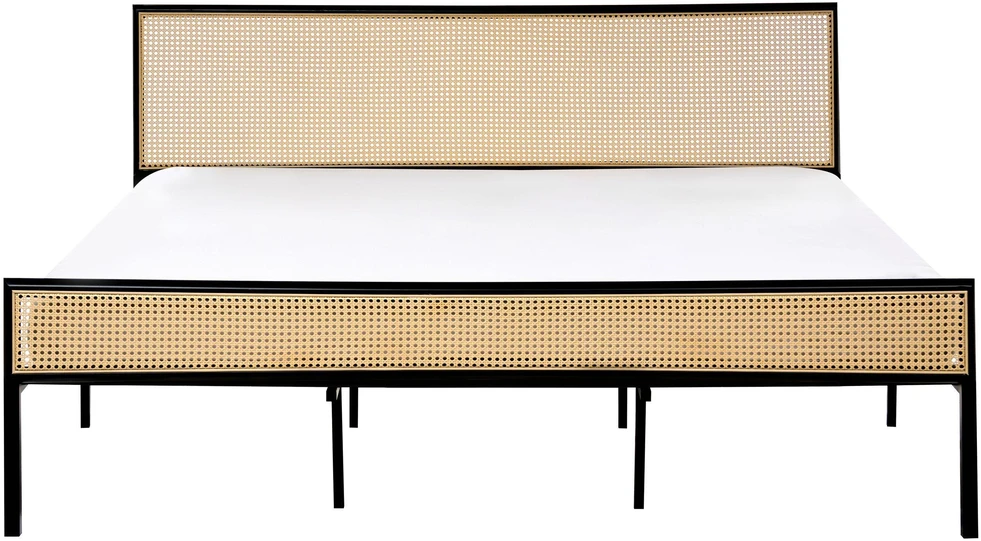 Beliani Technorattano lova AVANTON 180 x 200 cm juoda