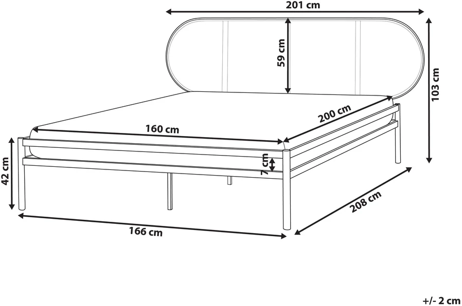 Beliani Technorattano lova BOULIN 160 x 200 cm, juoda