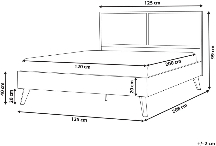Beliani Technorattano lova MONPAZIER 120 x 200 cm juoda