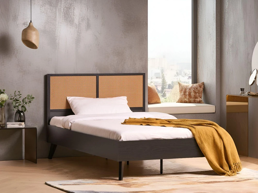 Beliani Technorattano lova MONPAZIER 120 x 200 cm juoda