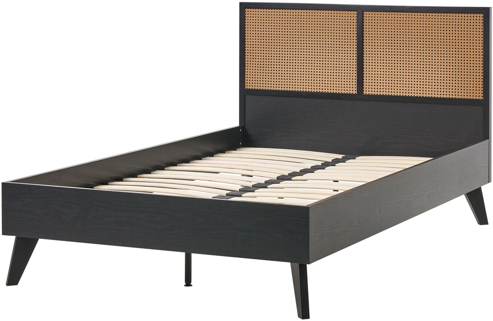 Beliani Technorattano lova MONPAZIER 120 x 200 cm juoda