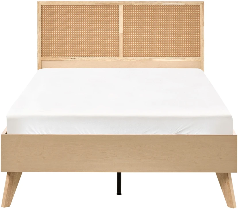 Beliani Technorattano lova MONPAZIER 120 x 200 cm šviesiai ruda