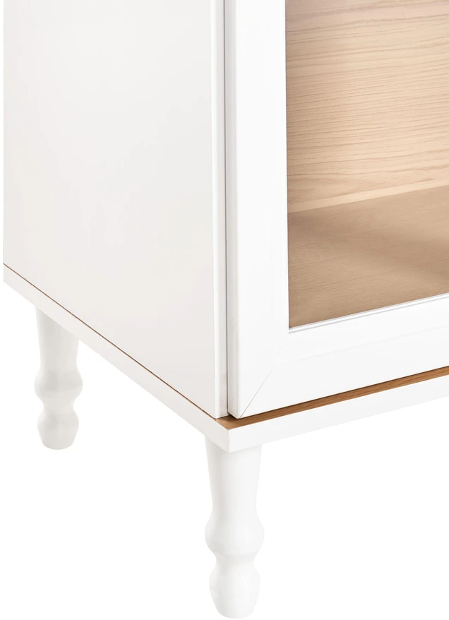 Beliani Tingledale vitrina su stiklinėmis durelėmis 80 cm balta