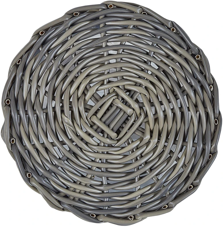 Beliani Trijų gėlių krepšelių rinkinys NIKITI 29/35/40 cm smėlio ir pilkos spalvos technorotangas