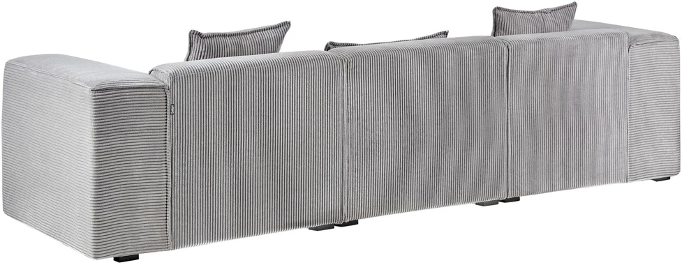Beliani Trijų vietų kampinė sofa DOLVA, velvetas, šviesiai pilka, dešininė