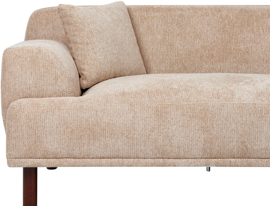 Beliani Trijų vietų kampinė sofa HOLT smėlio spalvos, kairinė