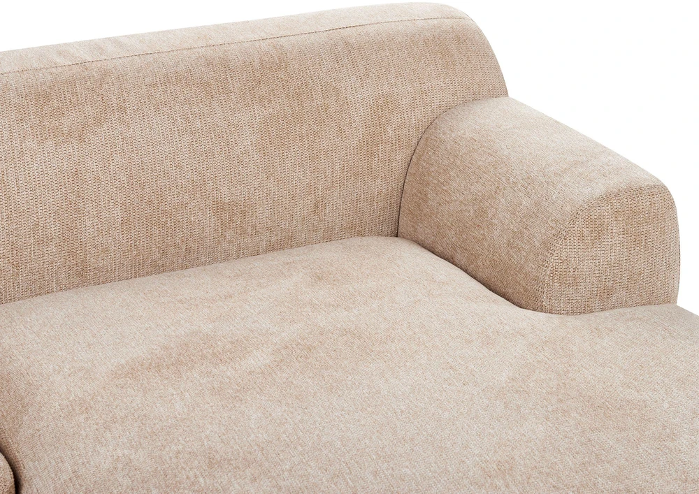 Beliani Trijų vietų kampinė sofa HOLT smėlio spalvos, kairinė