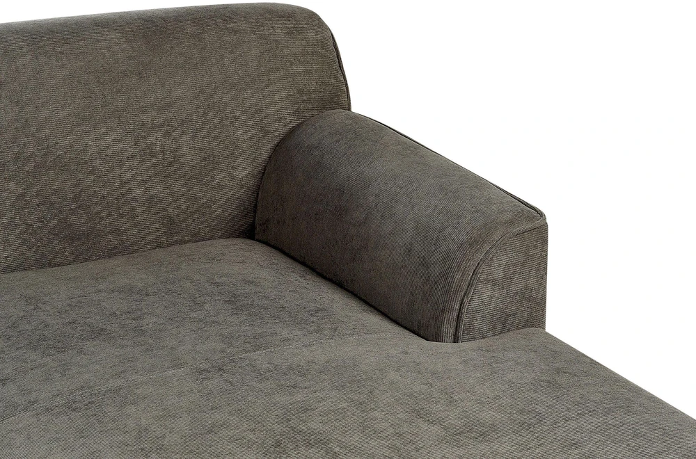 Beliani Trijų vietų kampinė sofa SIMOS Velvetinis Tamsiai žalia Dešininė