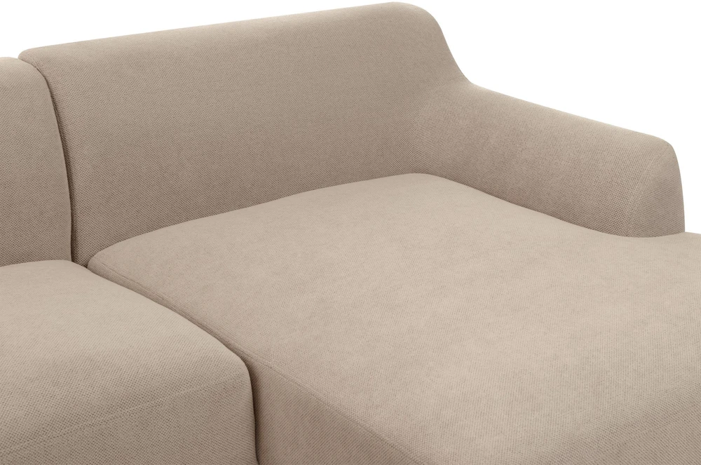 Beliani Trijų vietų kampinė sofa SOSJO, smėlio ir pilkos spalvos, kairinė