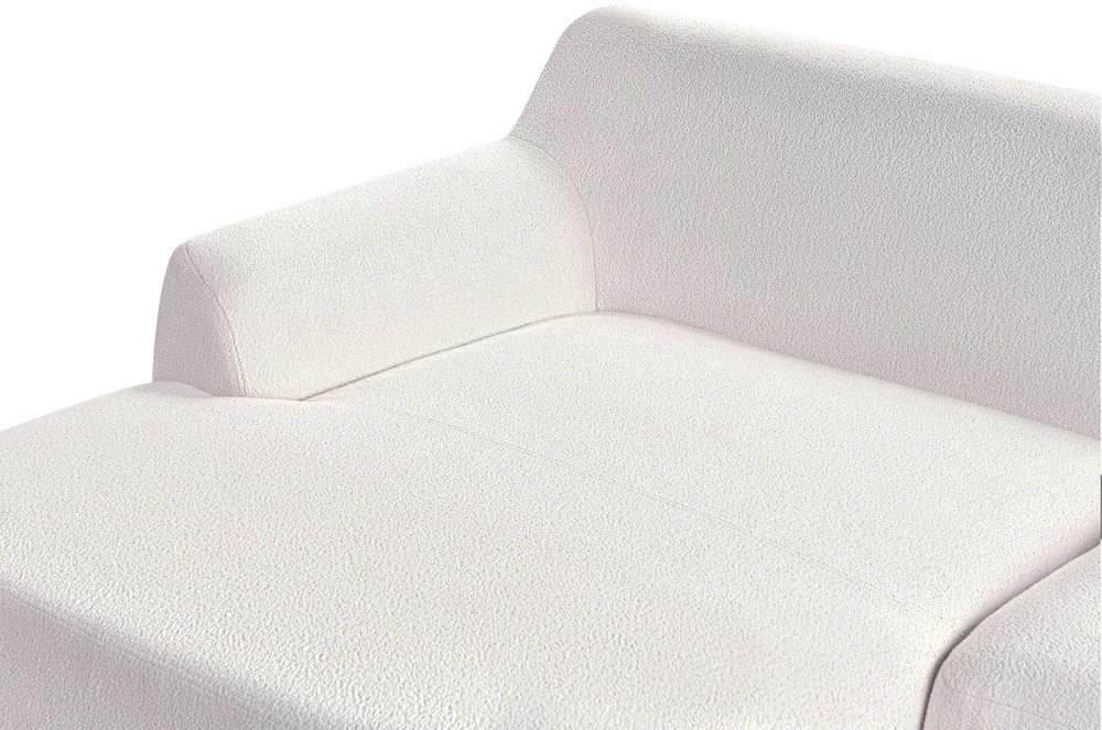 Beliani Trijų vietų kampinė sofa SOSJO, boucle audinys, balta, dešininė
