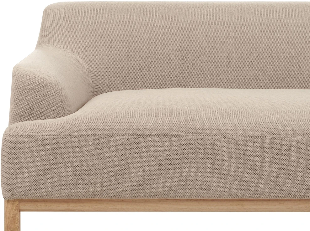 Beliani Trijų vietų kampinė sofa SOSJO, smėlio ir pilkos spalvos, kairinė