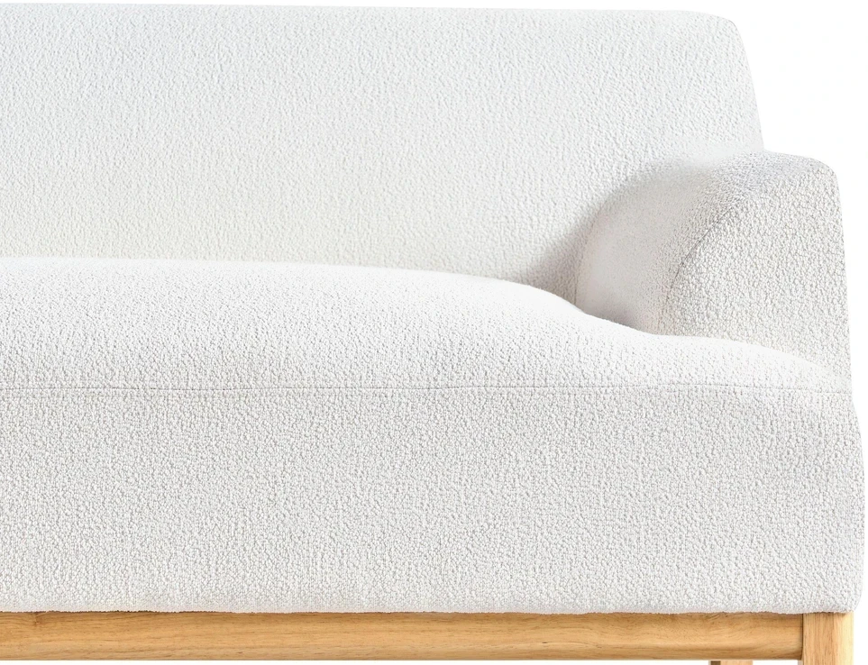 Beliani Trijų vietų kampinė sofa SOSJO, boucle audinys, balta, dešininė