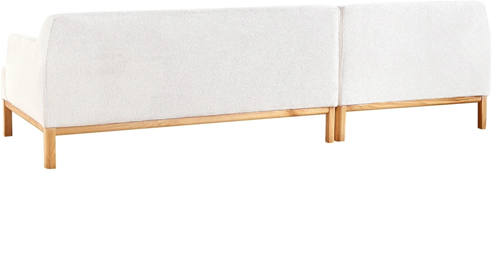 Beliani Trijų vietų kampinė sofa SOSJO, boucle audinys, balta, dešininė