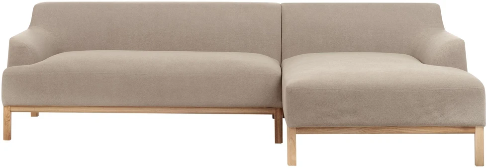 Beliani Trijų vietų kampinė sofa SOSJO, smėlio ir pilkos spalvos, kairinė