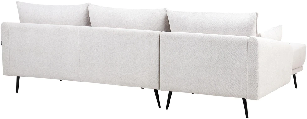 Beliani Trijų vietų kampinė sofa VARDE, balta (kreminė), dešininė