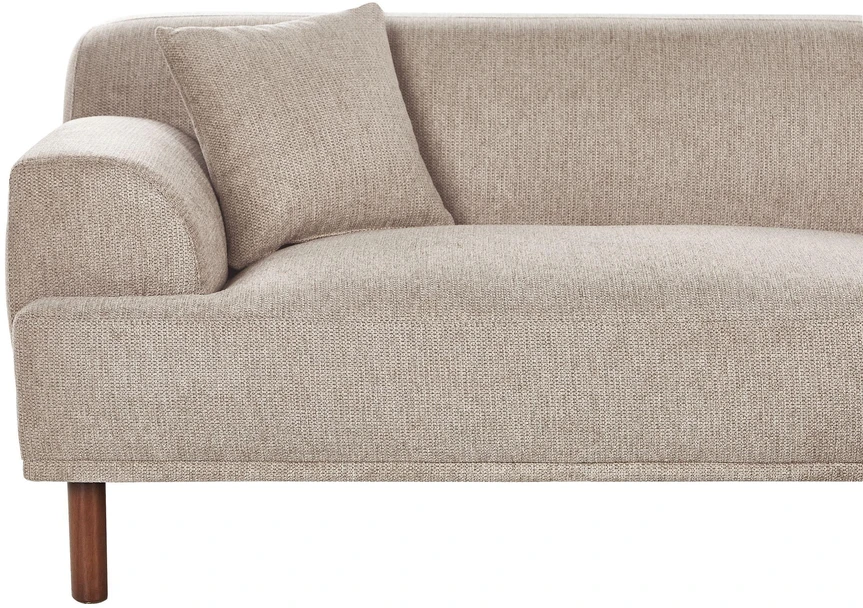 Beliani Trijų vietų L formos sofa HOLT, smėlio ir pilkos spalvos, kairinė