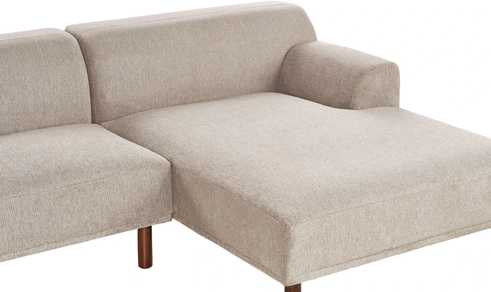 Beliani Trijų vietų L formos sofa HOLT, smėlio ir pilkos spalvos, kairinė