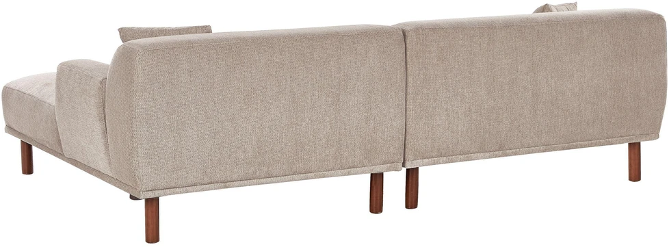 Beliani Trijų vietų L formos sofa HOLT, smėlio ir pilkos spalvos, kairinė