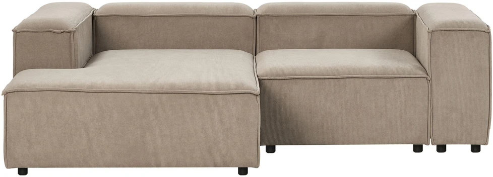 Beliani Trijų vietų modulinė kampinė sofa ARDAL dešininė, šviesiai ruda, velvetas su otomanu