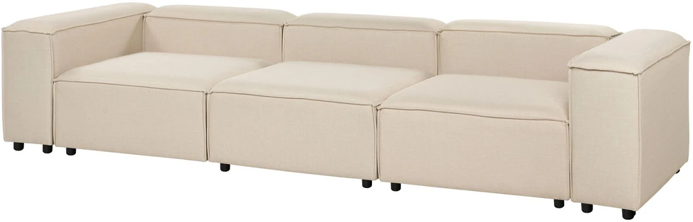 Beliani Trijų vietų modulinė sofa ARDAL smėlio spalvos